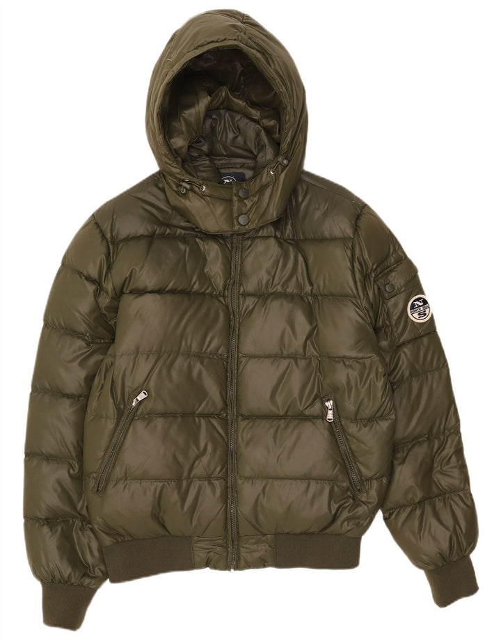 Мужская утепленная куртка North Sails с капюшоном UK 38, средний хаки, нейлон