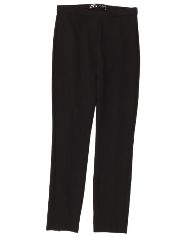 Женские узкие повседневные брюки ZARA, маленькие W26 L27, черные, полиэстер