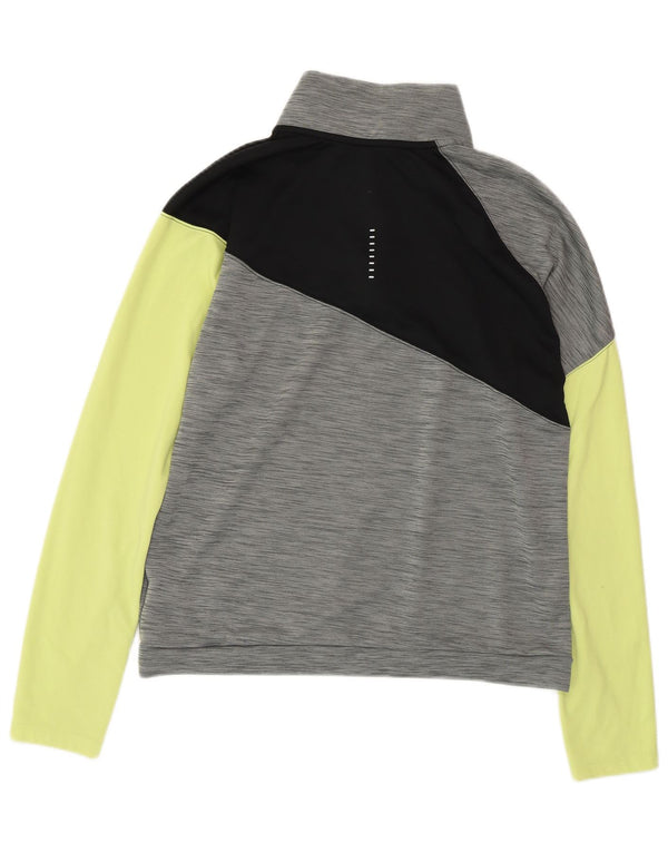 Женский спортивный пуловер NIKE Dri Fit UK 14, средний серый цвет с цветными блоками