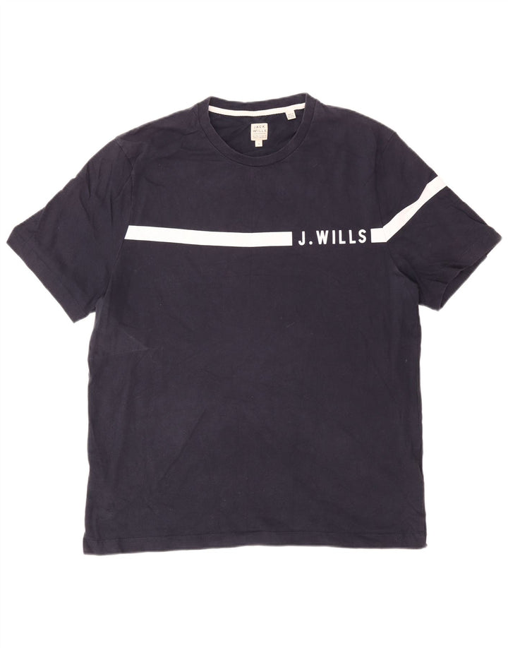 Мужская футболка Jack Wills Top XL темно-синего цвета из хлопка