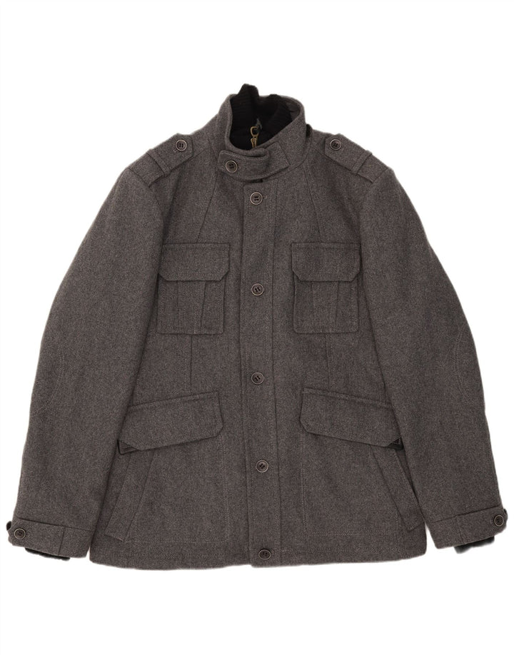 Мужская куртка Esprit в стиле милитари UK 42 XL серая шерсть