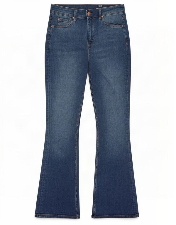 Женские джинсы Marks & Spencer Eva Bootcut UK 12, средние W30 L30, синие, хлопок