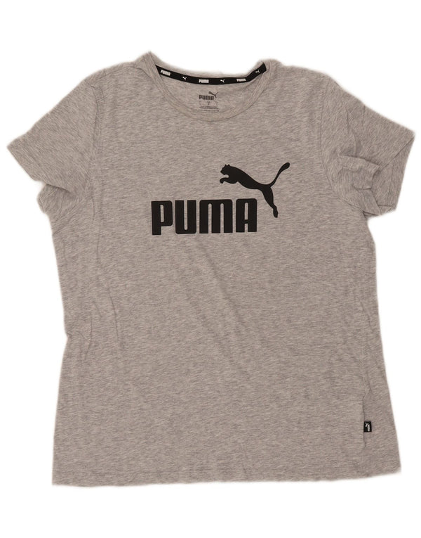 Женская футболка с рисунком PUMA Top UK 16, большой серый хлопок