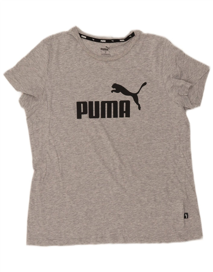 Женская футболка с рисунком PUMA Top UK 16, большой серый хлопок