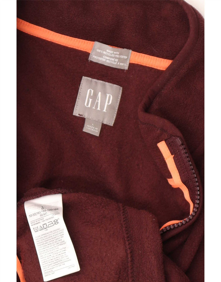 Мужской флисовый джемпер Gap с воротником на молнии, большой бордовый полиэстер