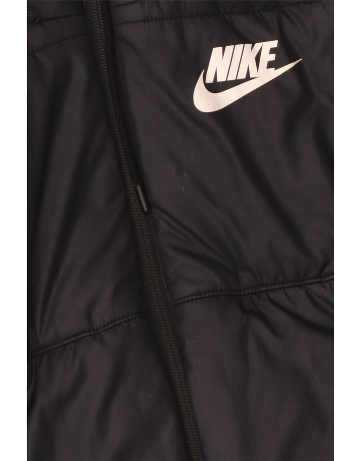 Женская утепленная куртка с капюшоном Nike UK 10, маленький черный полиэстер