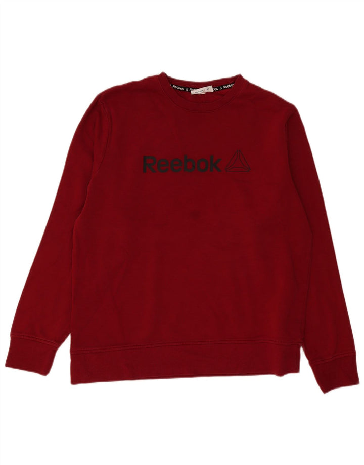 Мужской свитшот с рисунком Reebok, большой бордовый