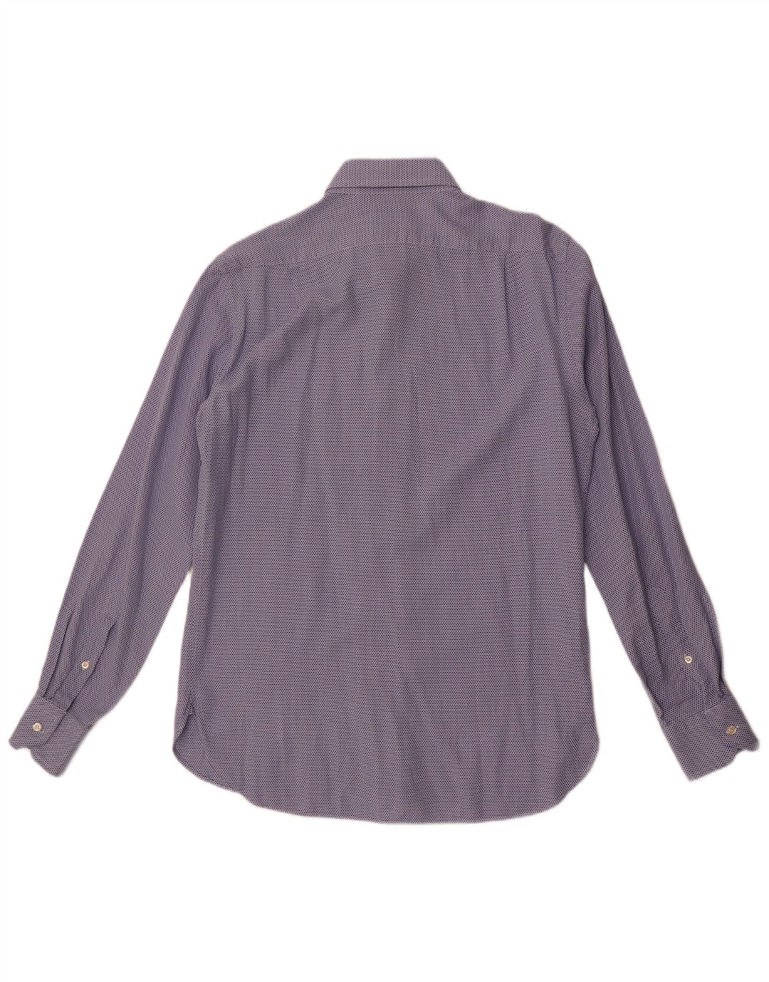 Мужская рубашка индивидуального кроя Boggi, размер 40, 15, 3/4, средний синий, хлопок с геометрическим рисунком