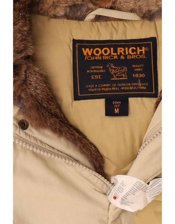 Женское стеганое пальто с капюшоном Woolrich UK 12, средний бежевый, хлопок