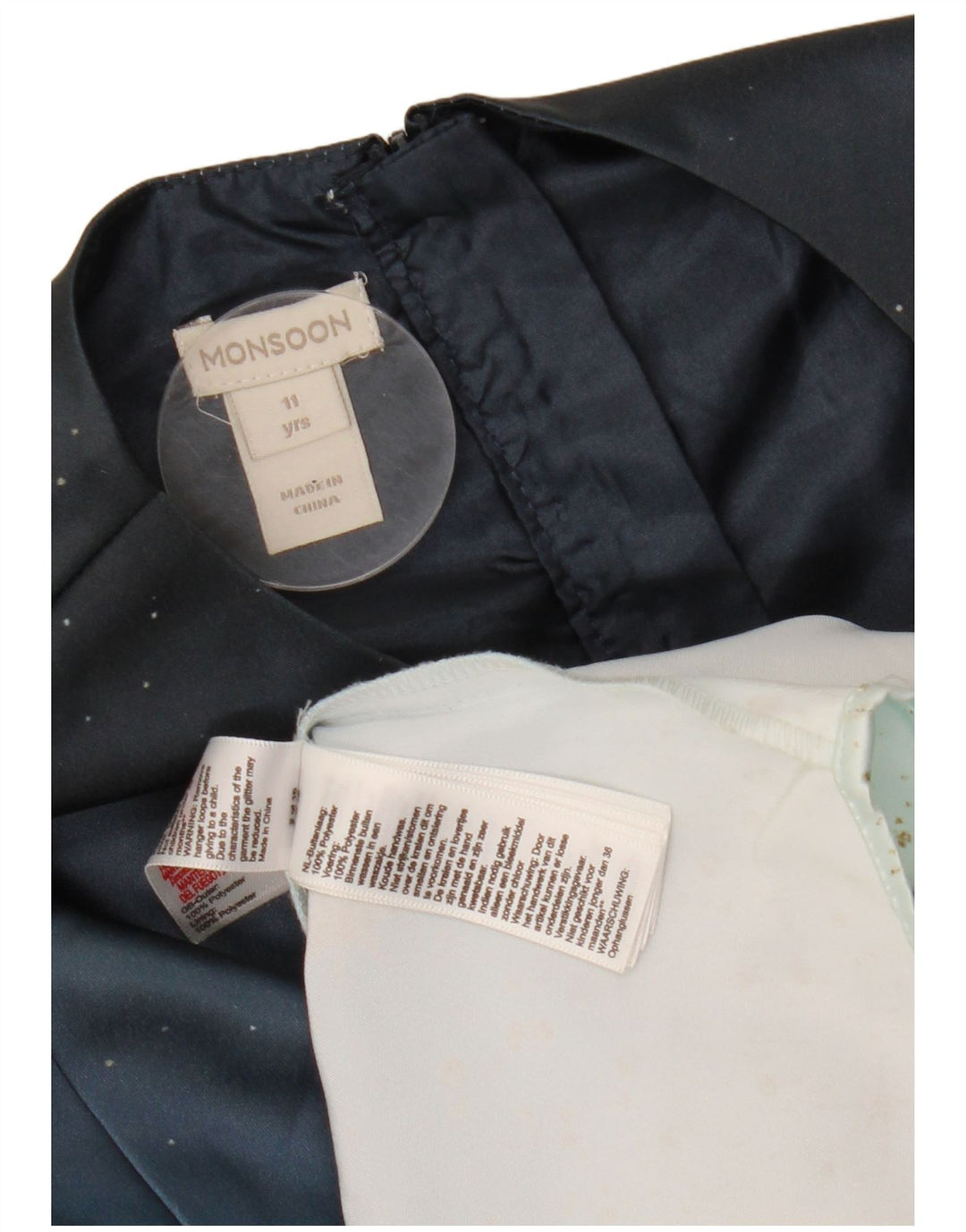 Платье-пачка MONSONON для девочек 10–11 лет, синий пятнистый полиэстер