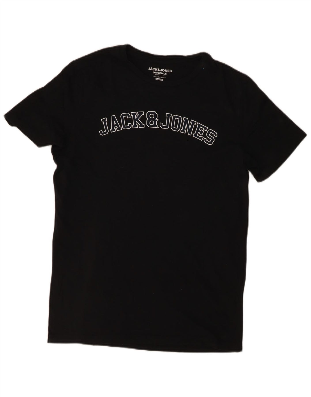 Мужская футболка с рисунком Jack & Jones стандартного кроя, средний черный хлопковый топ