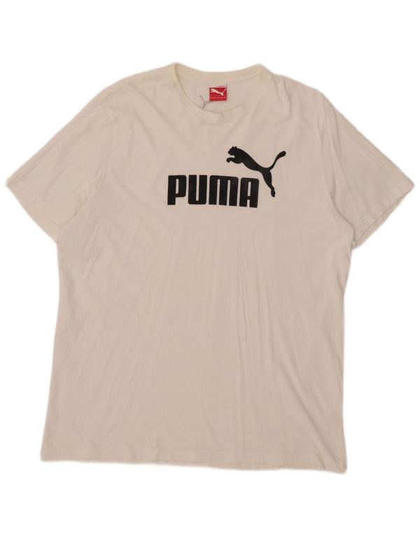 Puma Mens Graphic T-Shirt Top 2XL White