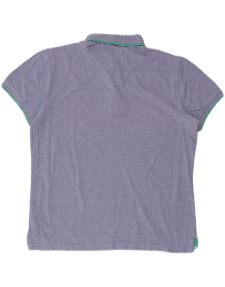 Мужская рубашка поло Massimo Dutti, большая синяя хлопковая рубашка