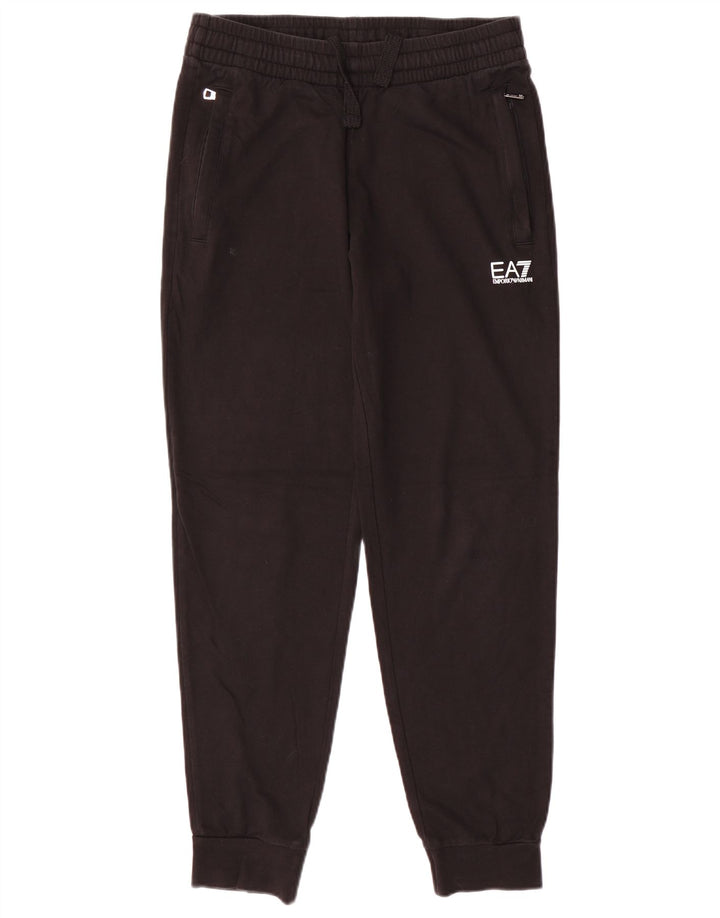 EMPORIO ARMANI Мужские спортивные брюки Джоггеры среднего размера, черный хлопок