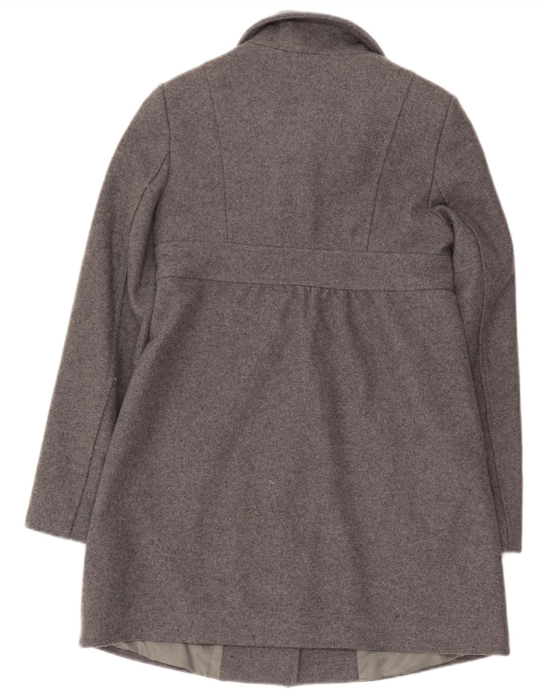 Benetton Женское двубортное пальто IT 38 XS Серое Шерстяное