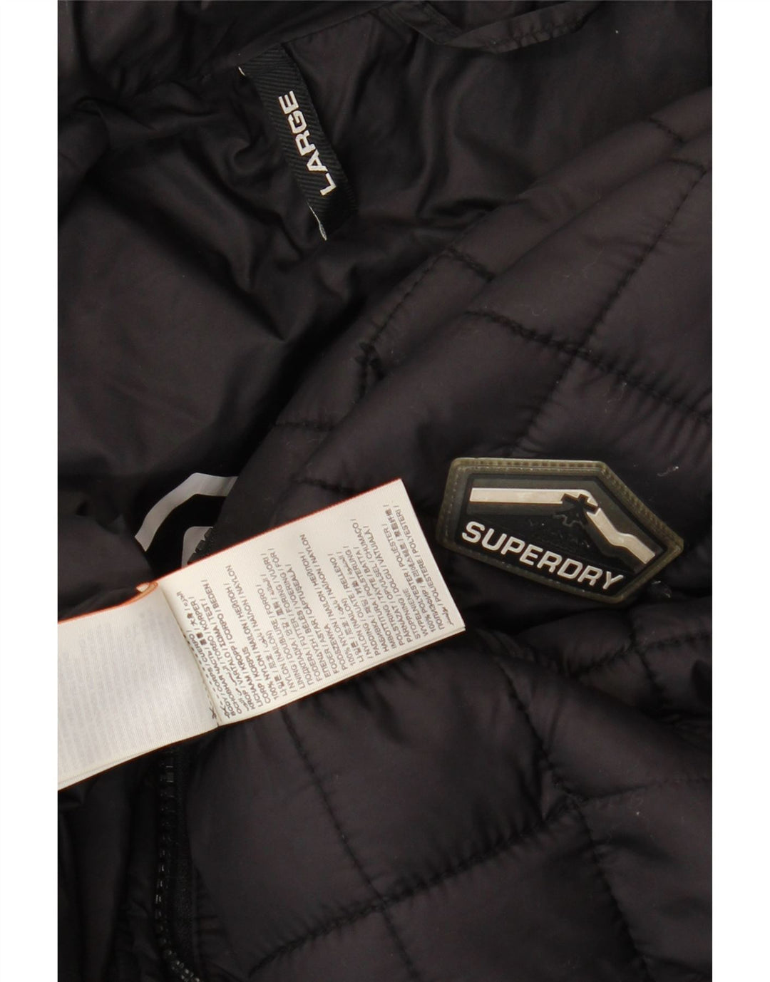 Мужская стеганая куртка Superdry UK 40, большая, черный нейлон
