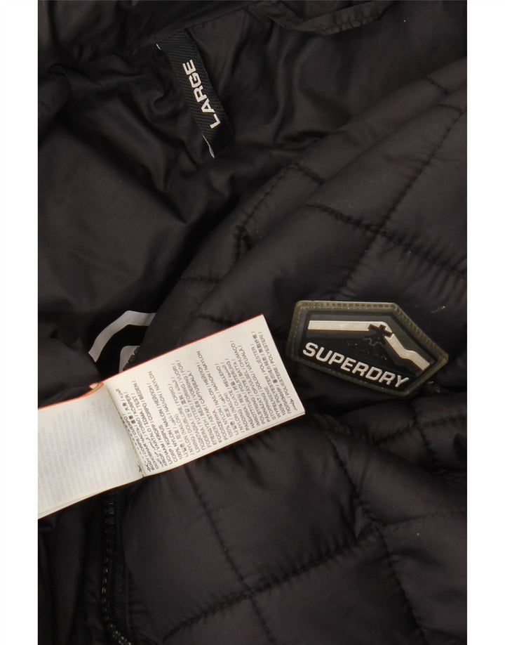Мужская стеганая куртка Superdry UK 40, большая, черный нейлон