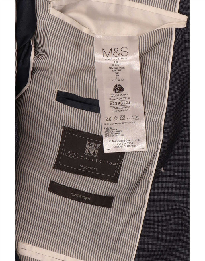 Мужской пиджак на двух пуговицах MARKS & SPENCER UK 40, средний темно-синий