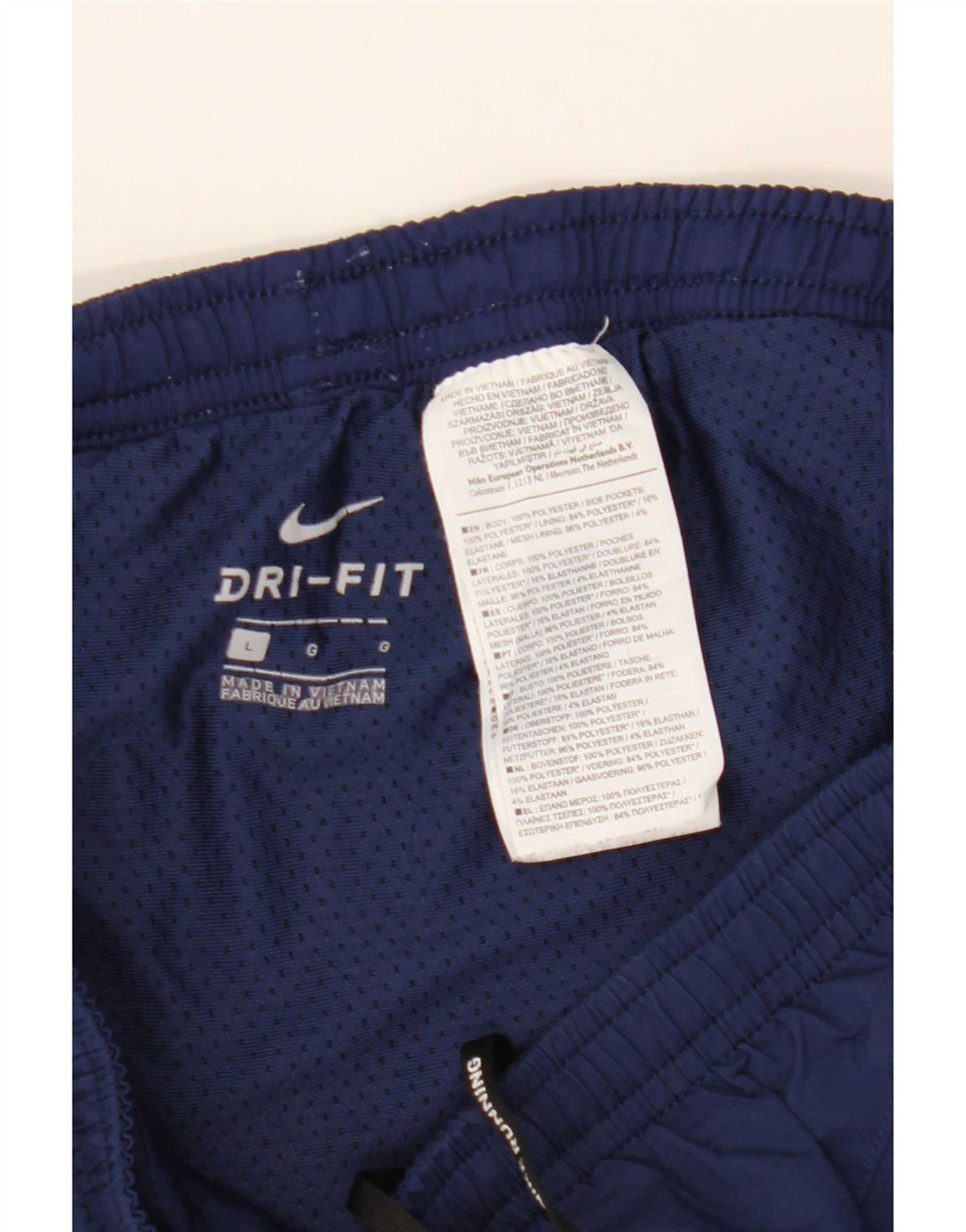 Мужские спортивные шорты Nike Dri Fit, большие темно-синие полосатые полиэстеровые шорты