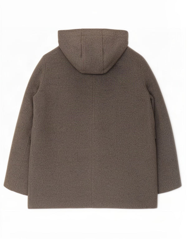 Женская дафлкот с капюшоном Zara UK 18 XL, серый полиэстер
