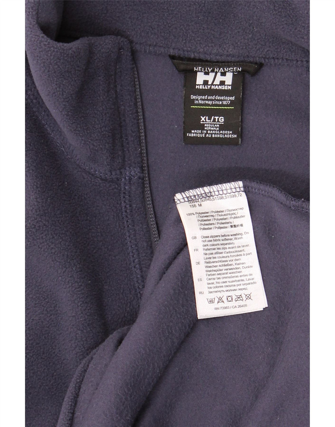 HELLY HANSEN Мужской флисовый джемпер с воротником на молнии XL, темно-синий, полиэстер