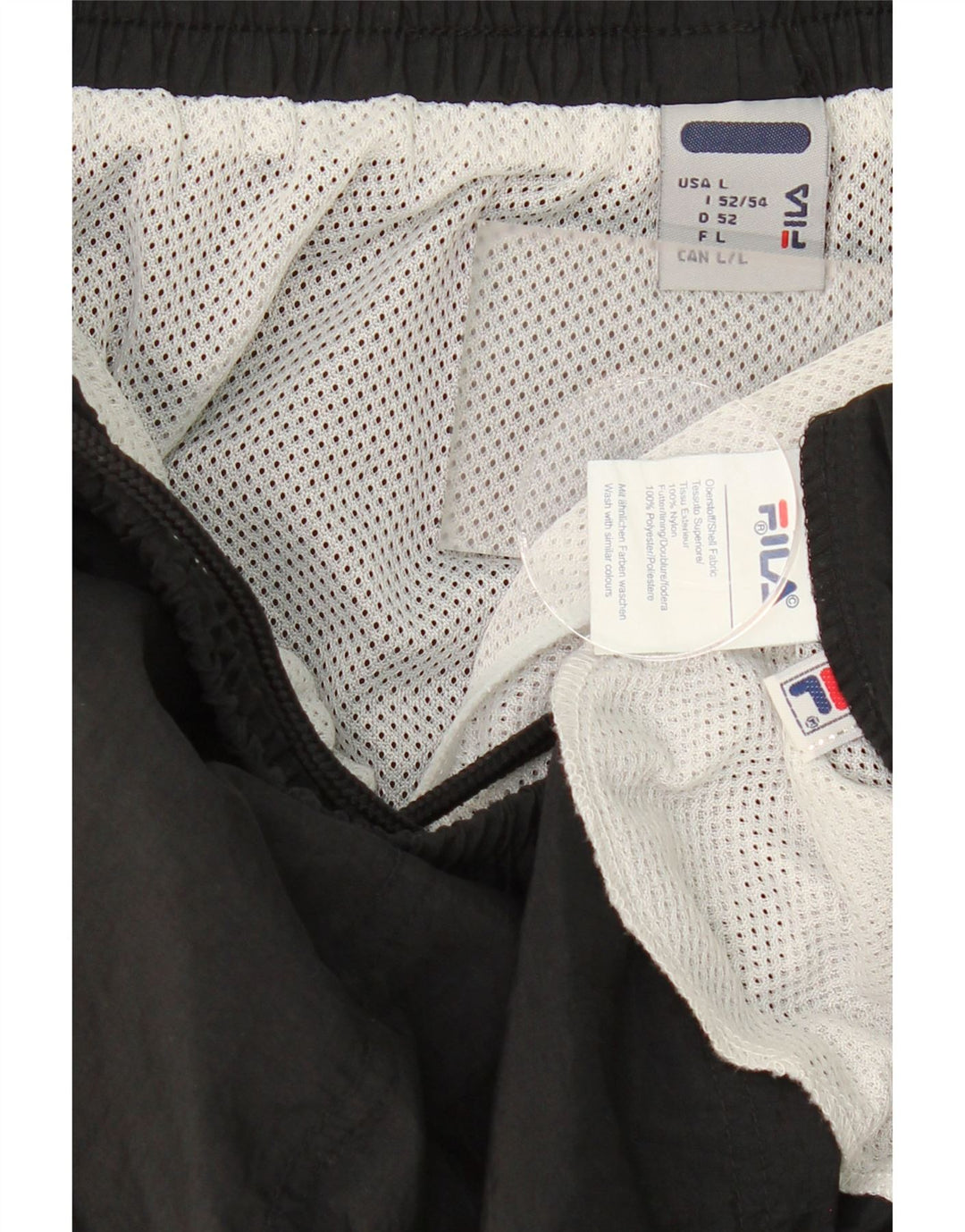 FILA Mens Sport Shorts Large Black Nylon Vintage Fila and Second-Hand Fila from Messina Hembry 