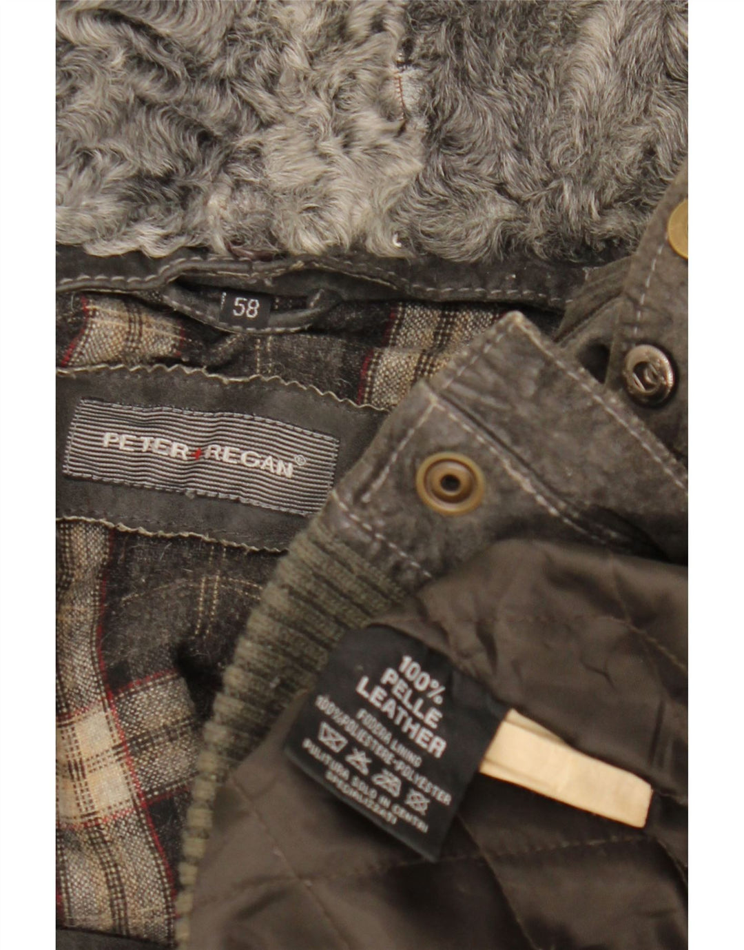 Мужская замшевая куртка-бомбер VINTAGE UK 42 XL серая кожаная