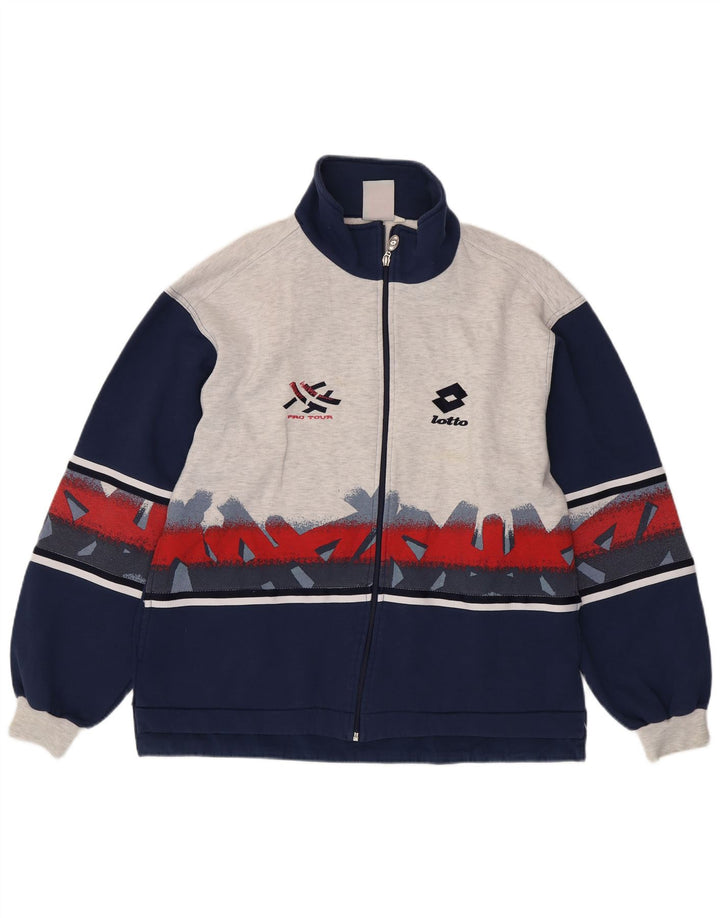 Мужской спортивный костюм Lotto, верхняя куртка UK 40/42, большой темно-синий с цветными блоками