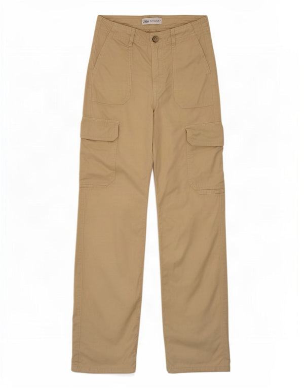 Женские брюки карго Zara 2XS W22 L32 Бежевые