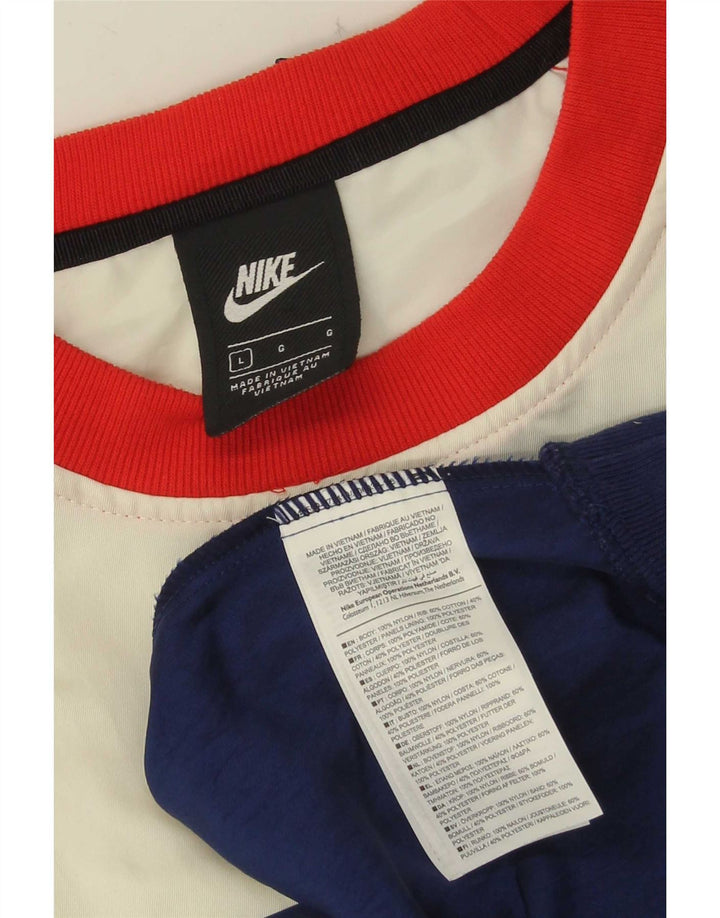 Мужской свитшот с рисунком Nike, большой нейлоновый разноцветный джемпер с цветными блоками