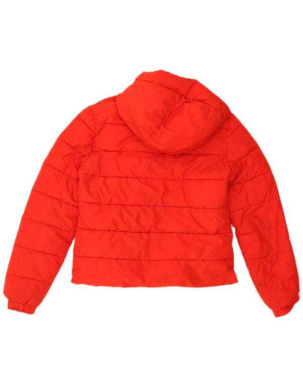 Женская утепленная куртка с капюшоном Superdry UK 12, средний красный полиэстер