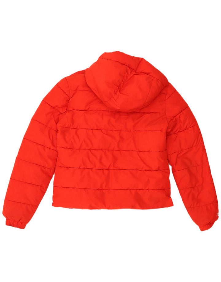Женская утепленная куртка с капюшоном Superdry UK 12, средний красный полиэстер