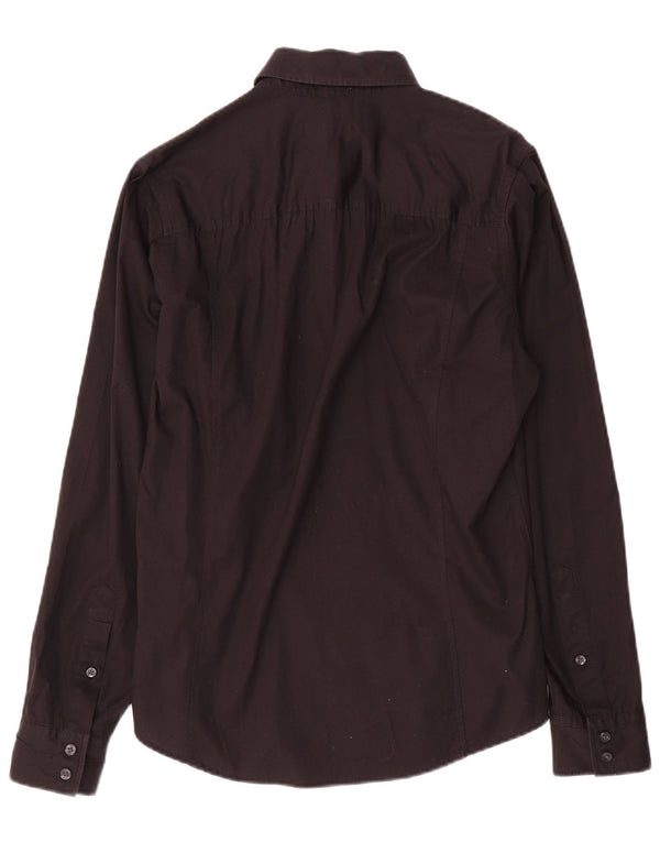 Мужская рубашка Calvin Klein Jeans среднего размера из хлопка черного цвета