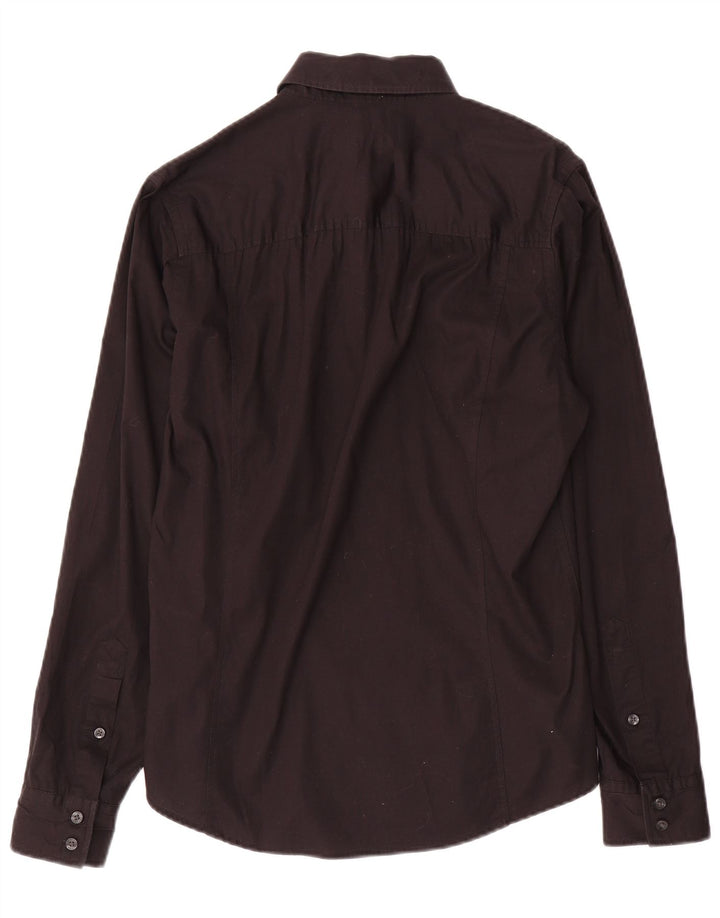 Мужская рубашка Calvin Klein Jeans среднего размера из хлопка черного цвета