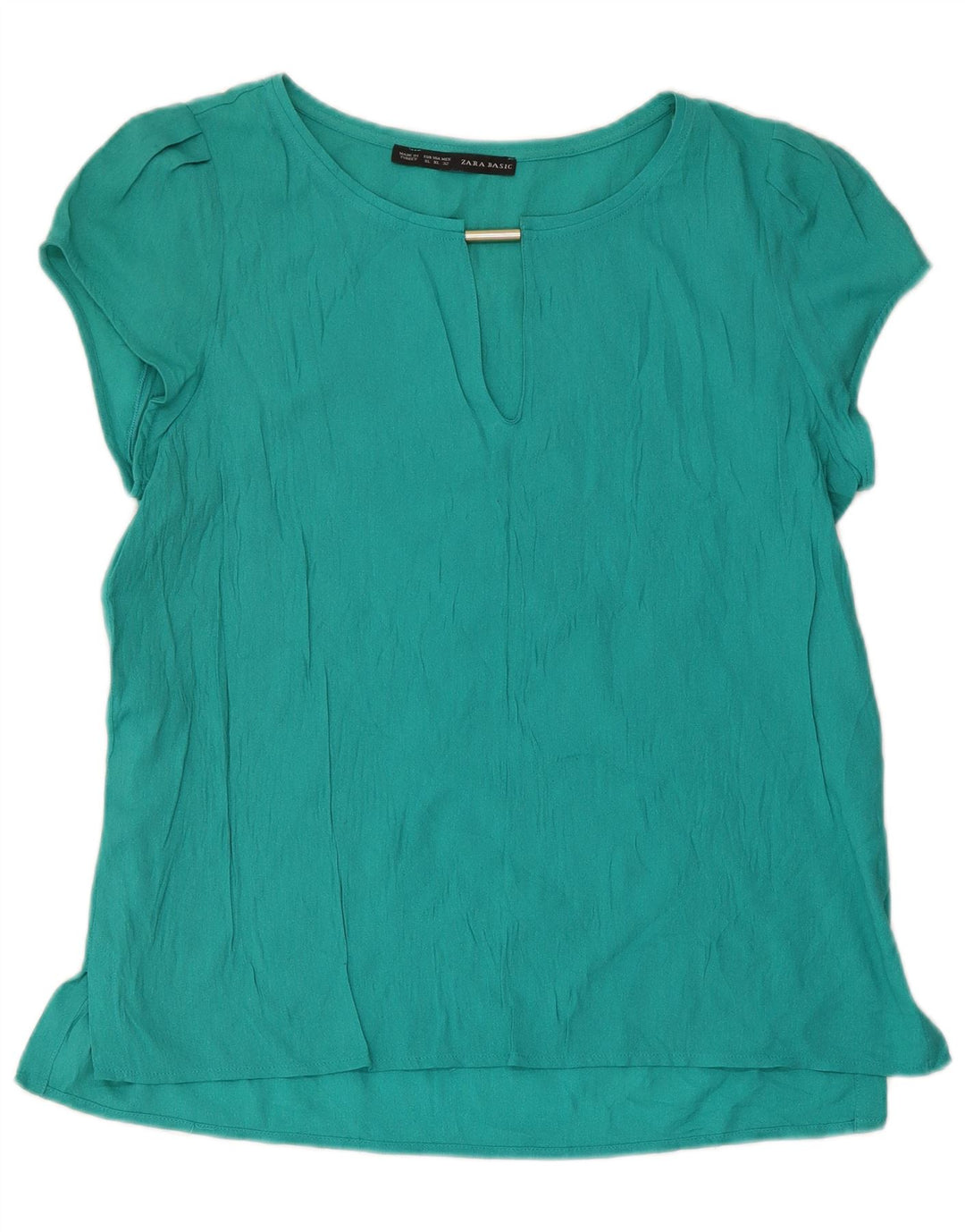 Женская блузка Zara Top UK 18 XL Бирюзовый