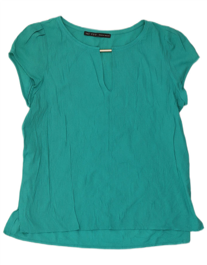 Женская блузка Zara Top UK 18 XL Бирюзовый