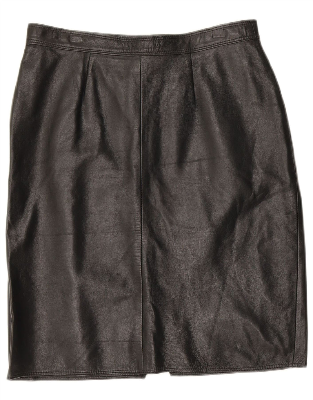 ВИНТАЖНАЯ Женская кожаная юбка W30, черная кожа среднего размера