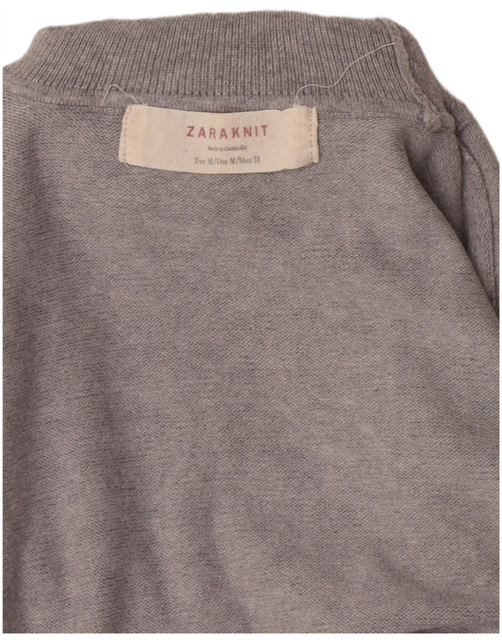 Женский джемпер с высоким воротником Zara UK 12, средний серый цвет
