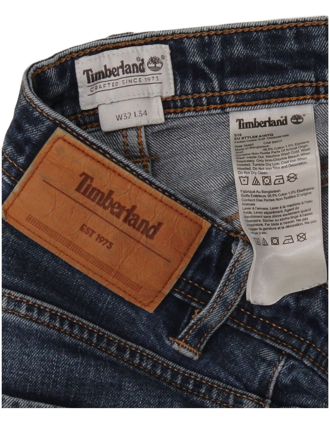 Мужские прямые джинсы Timberland W32 L28 синие, хлопок