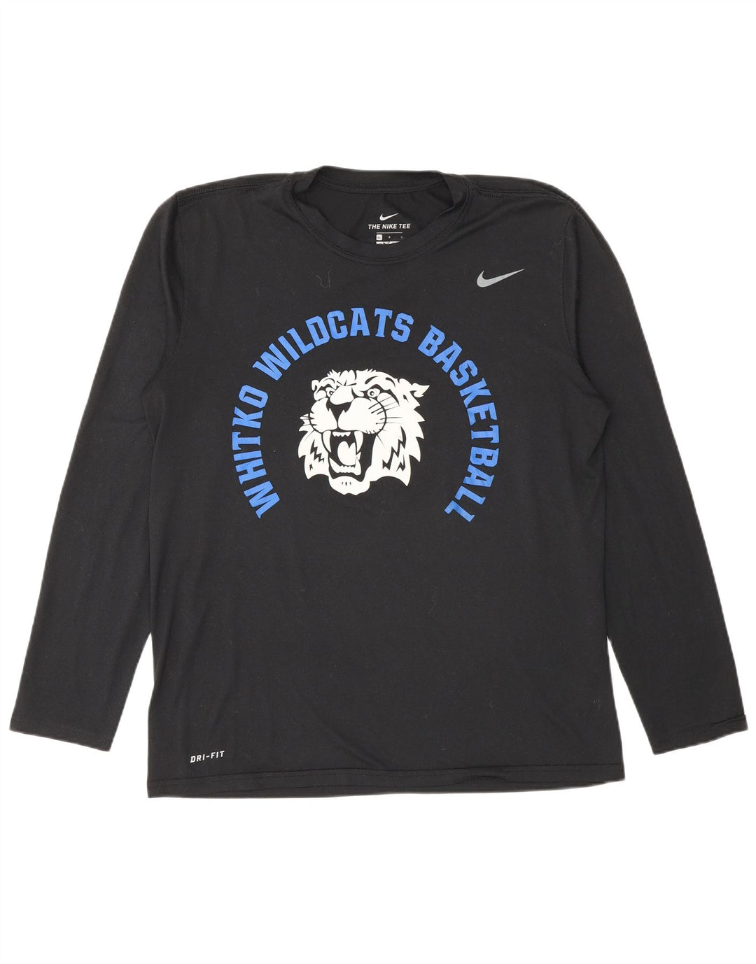 Мужской топ с длинным рукавом и длинным рукавом Nike Wildcats, большой черный полиэстер