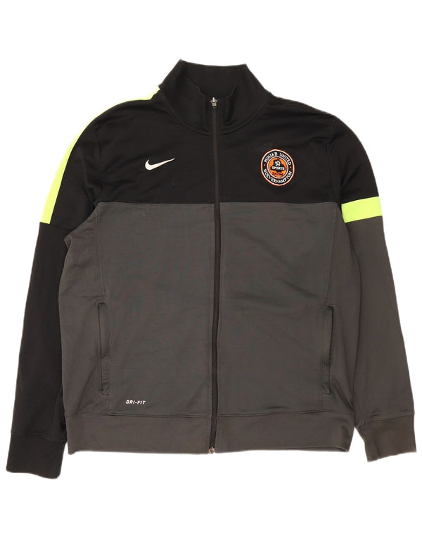 Мужская спортивная куртка Nike Dri Fit XL, серая, полиэстер с цветными блоками