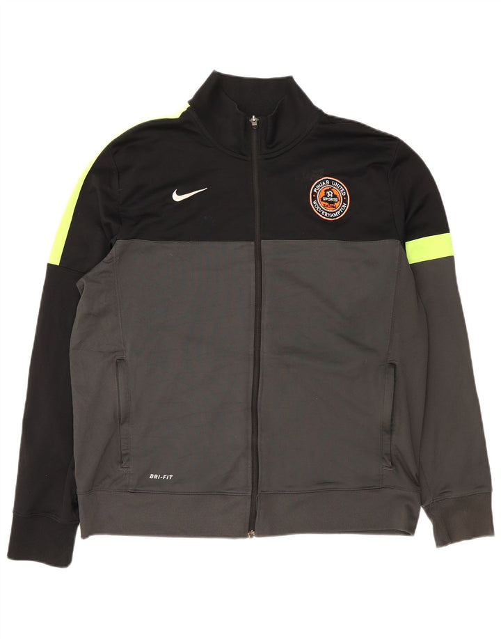 Мужская спортивная куртка Nike Dri Fit XL, серая, полиэстер с цветными блоками