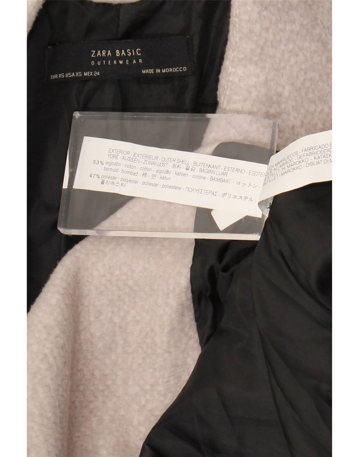 Женское пальто оверсайз ZARA UK 6 XS, серый хлопок