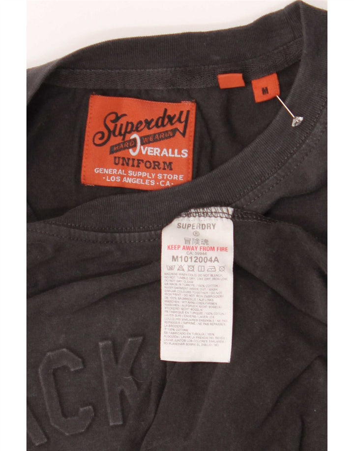 Superdry Мужская футболка с рисунком Верх среднего серого цвета, хлопок