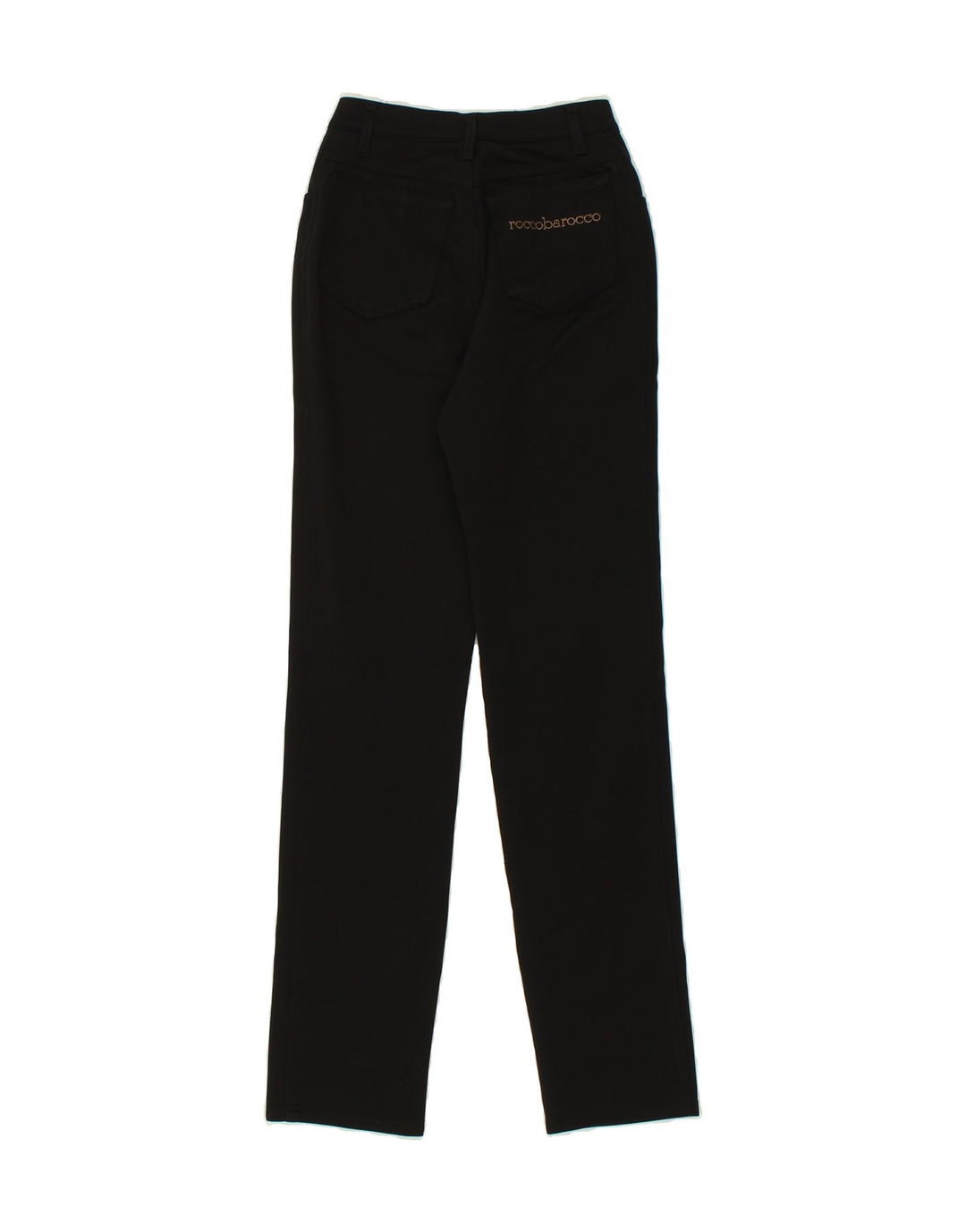 ROCCOBAROCCO Womens Straight Casual Trousers W24 L31  Black Polyester Vintage Roccobarocco and Second-Hand Roccobarocco from Messina Hembry 