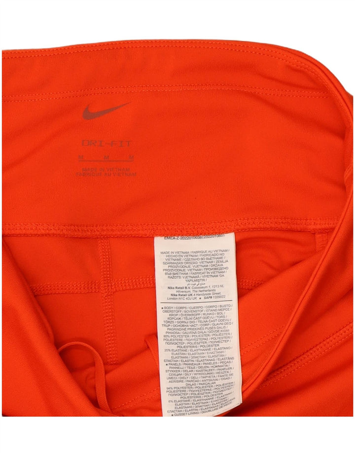NIKE Womens Dri Fit Graphic Leggings UK 12 Medium  Red Polyester