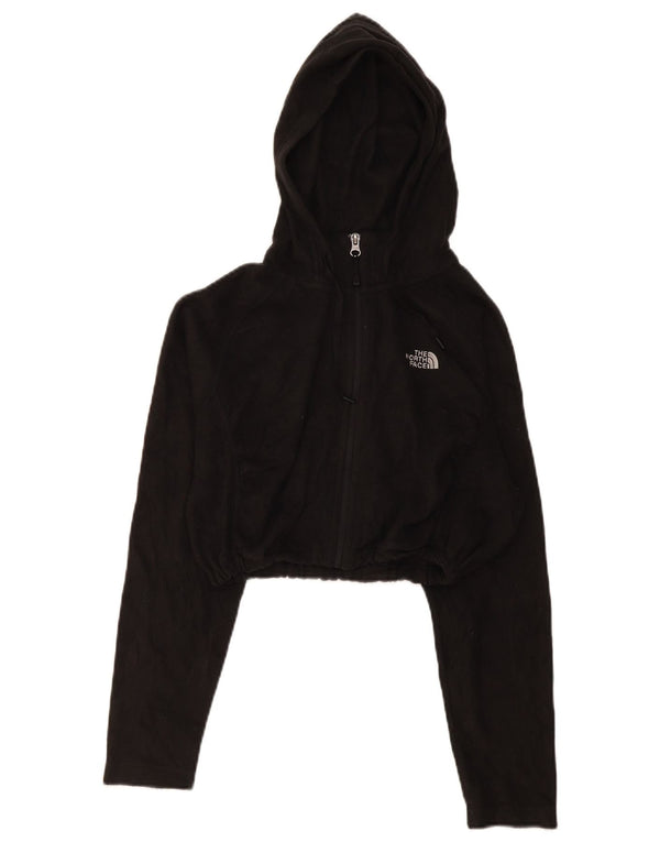 Женская укороченная флисовая куртка с капюшоном The North Face UK 16, большой черный полиэстер