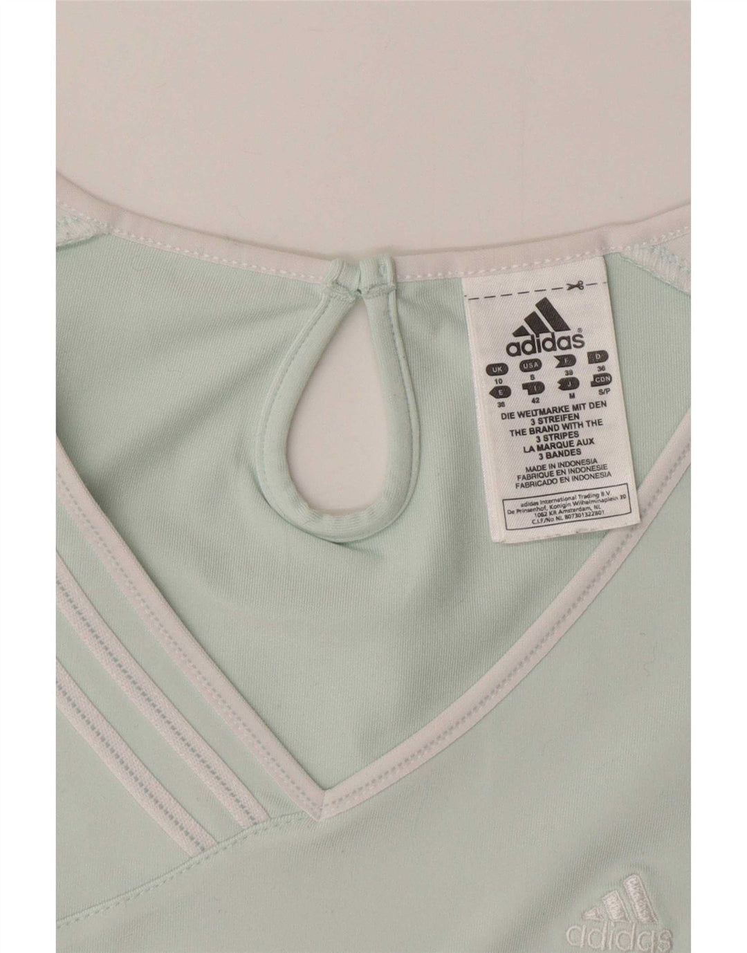 Женская футболка Adidas Climalite Top UK 10, маленький бирюзовый полиэстер
