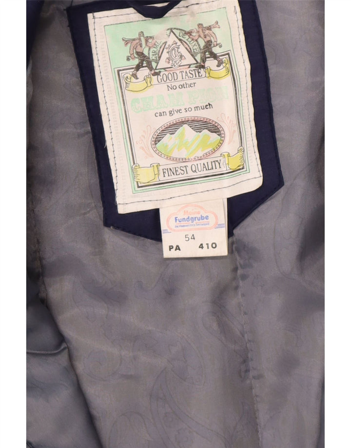 VINTAGE Mens Utility Jacket IT 54 2XL Navy Blue Polyester Vintage Vintage and Second-Hand Vintage from Messina Hembry 