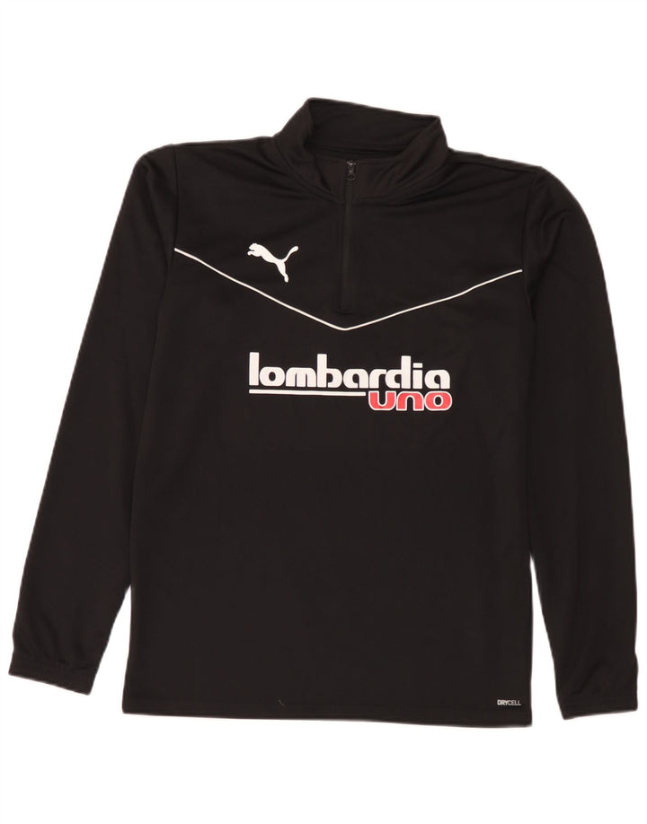 Мужской пуловер на молнии с рисунком Puma Lombardia Uno, маленький черный спортивный костюм